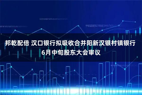 邦乾配倍 汉口银行拟吸收合并阳新汉银村镇银行 6月中旬股东大会审议