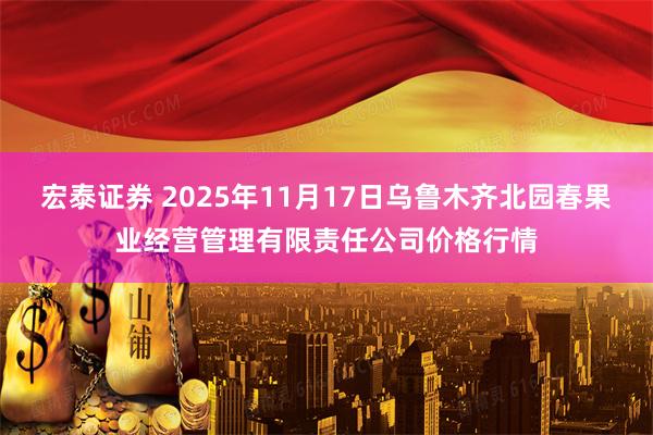 宏泰证券 2025年11月17日乌鲁木齐北园春果业经营管理有限责任公司价格行情