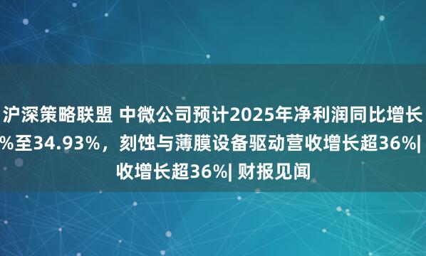 沪深策略联盟 中微公司预计2025年净利润同比增长约28.74%至34.93%，刻蚀与薄膜设备驱动营收增长超36%| 财报见闻