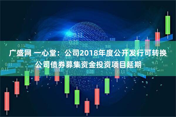 广盛网 一心堂：公司2018年度公开发行可转换公司债券募集资金投资项目延期